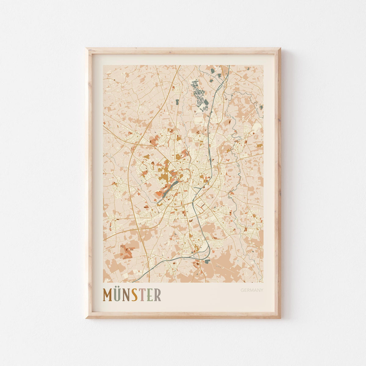 munster germany map poster - image 1