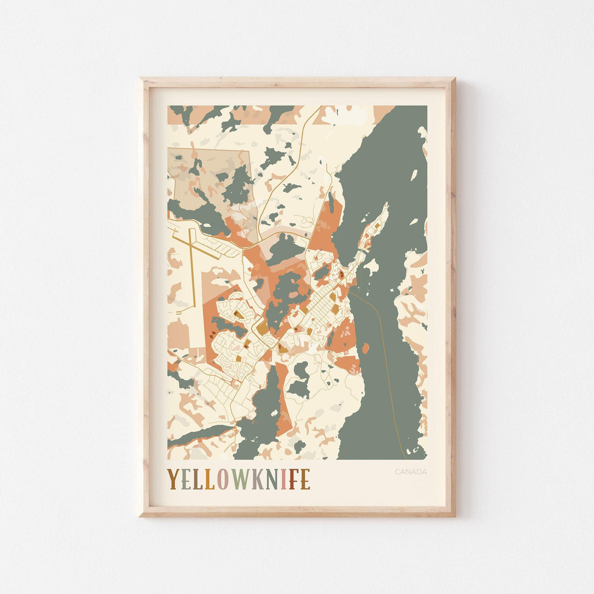 yellowknife, northwest territories map poster - image 1