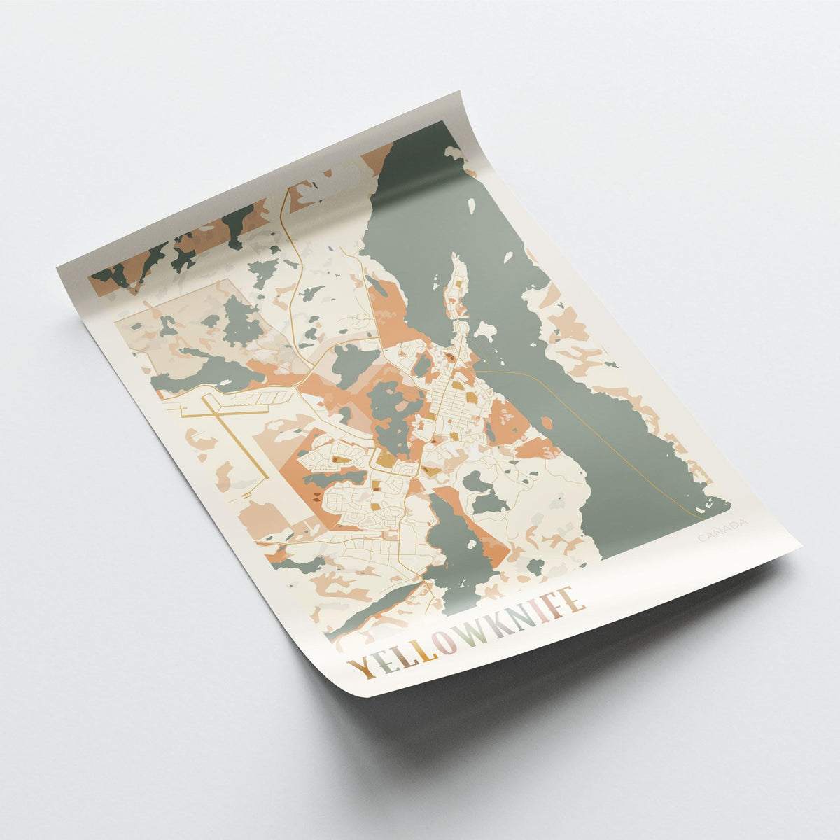 yellowknife, northwest territories map poster - image 3