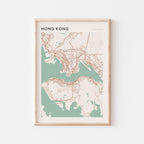 hong kong, china map poster - image 1