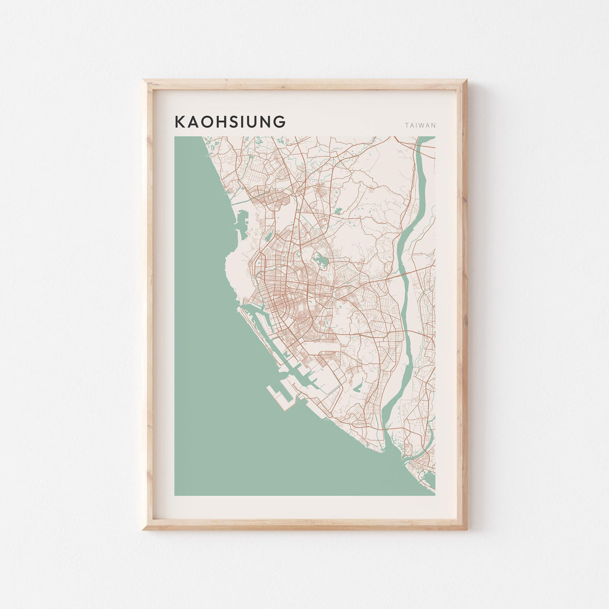 kaohsiung, taiwan map poster - image 1