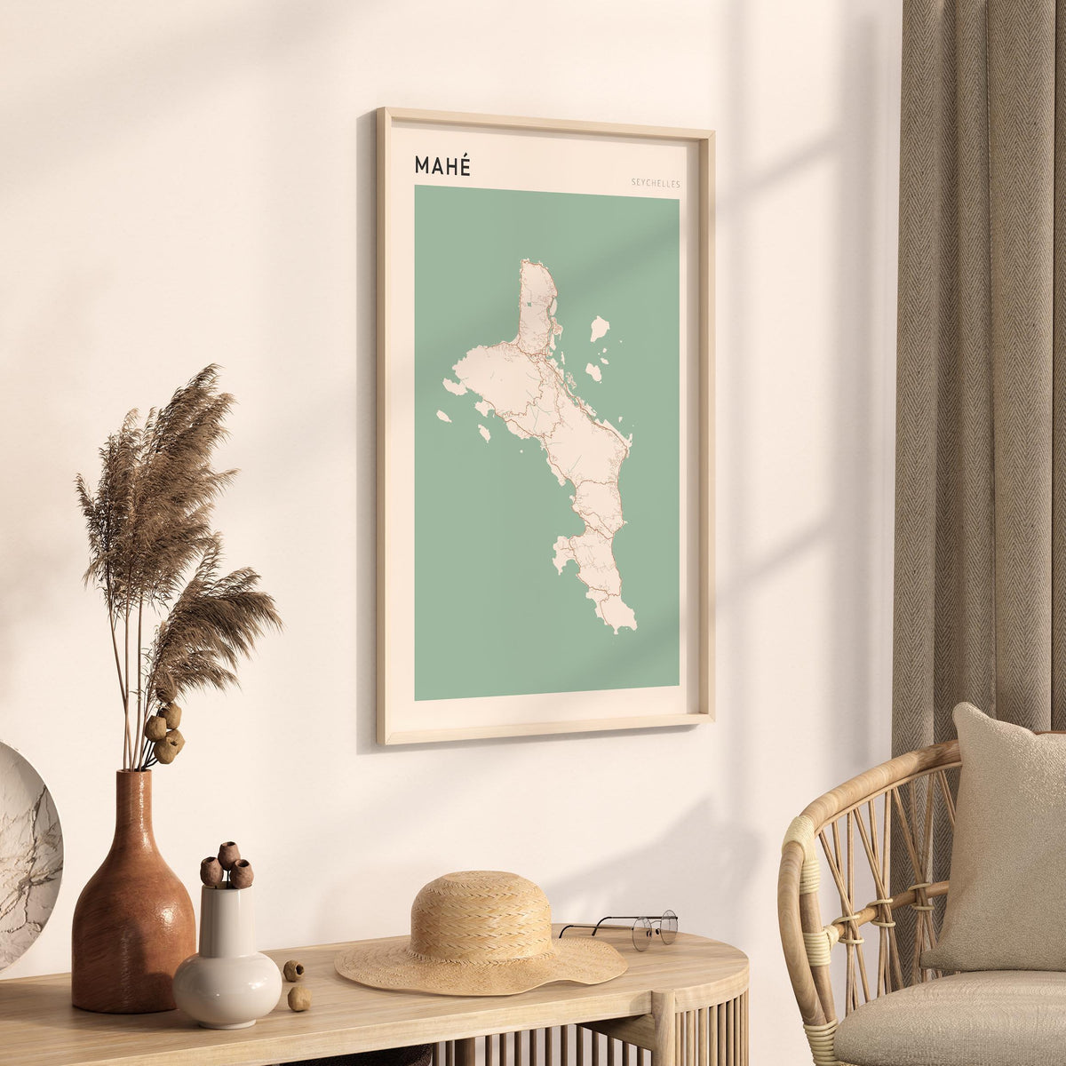 mahe, seychelles map poster - image 2