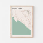 cinque terre italy map poster - image 1
