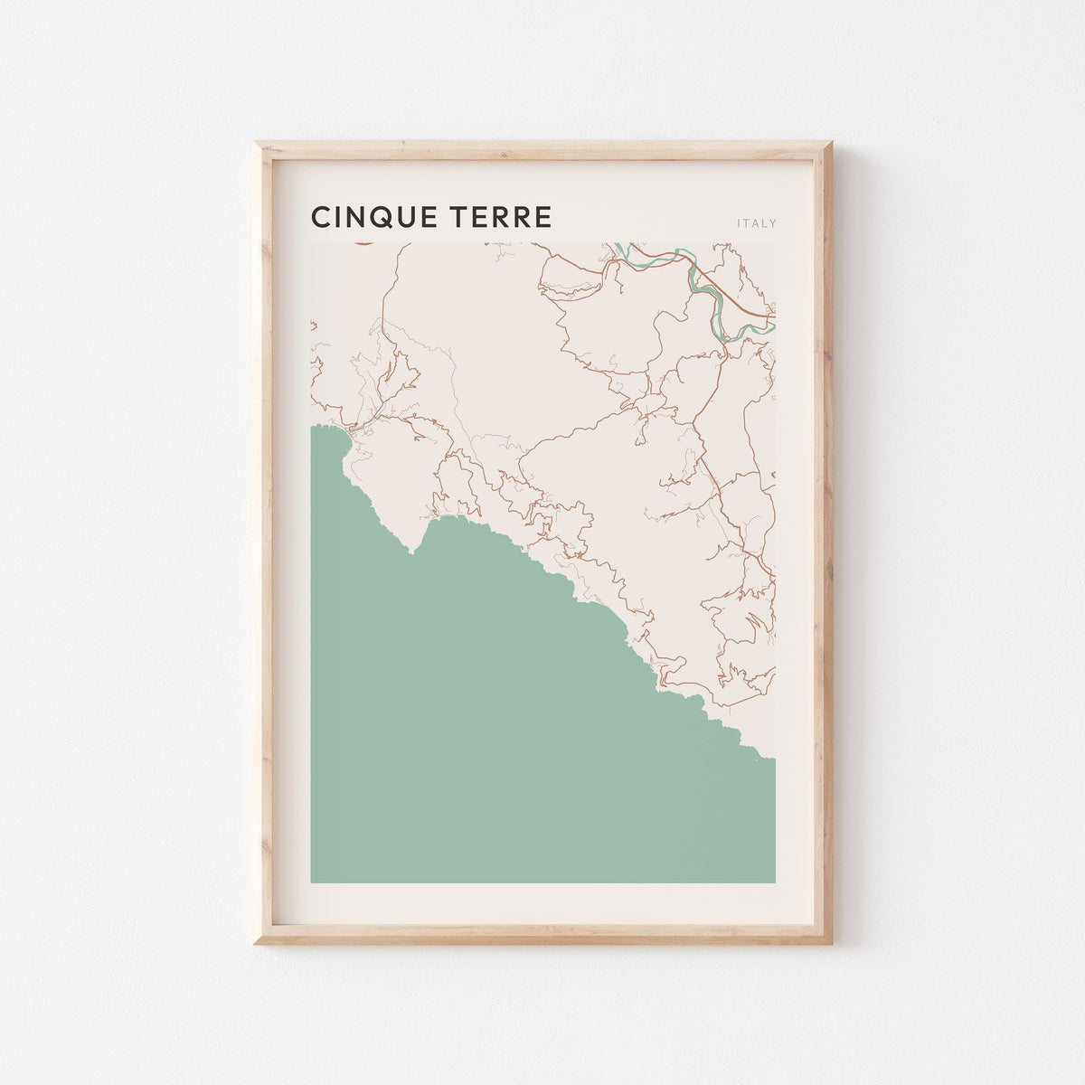 cinque terre italy map poster - image 1