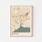 newport, united kingdom map poster - image 1