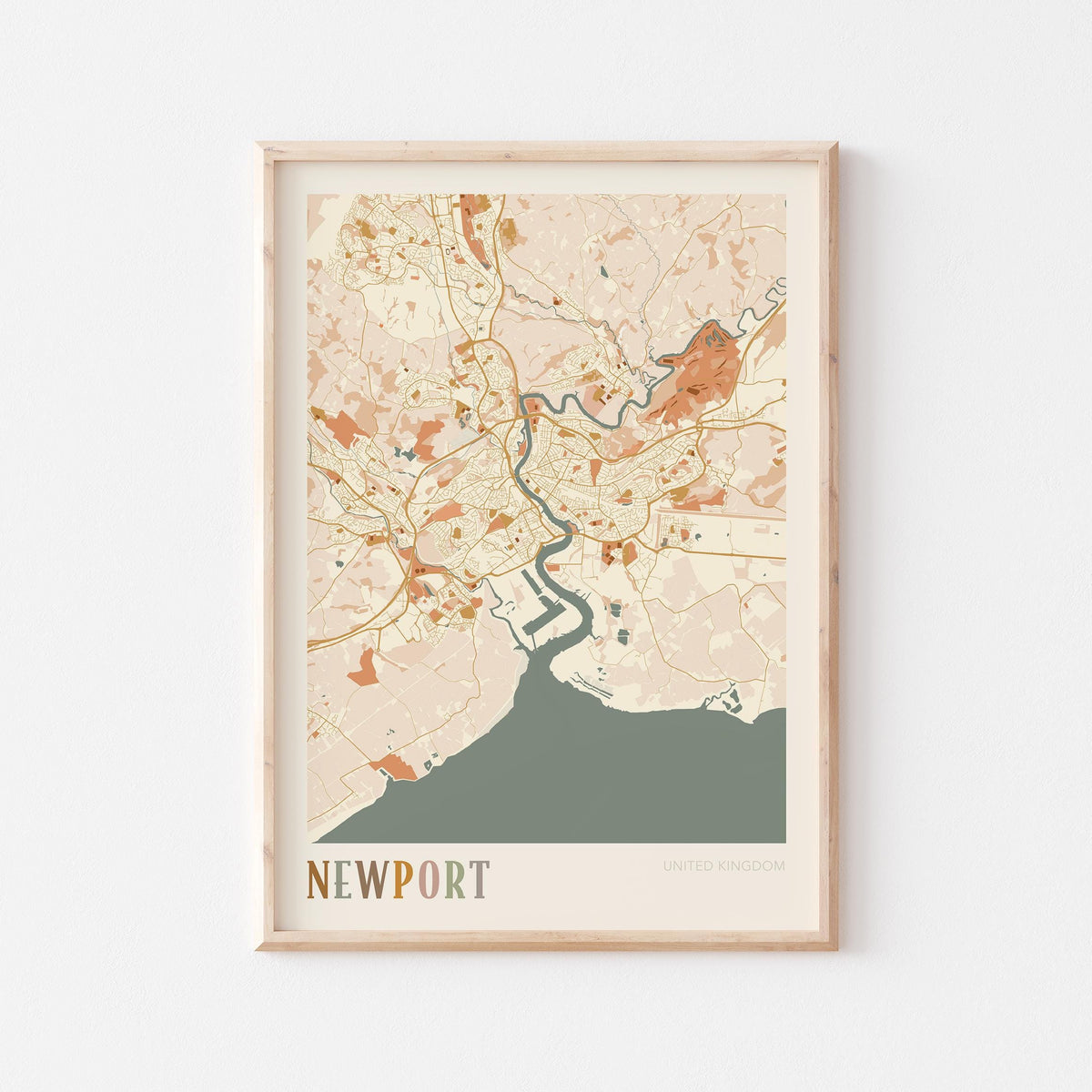 newport, united kingdom map poster - image 1