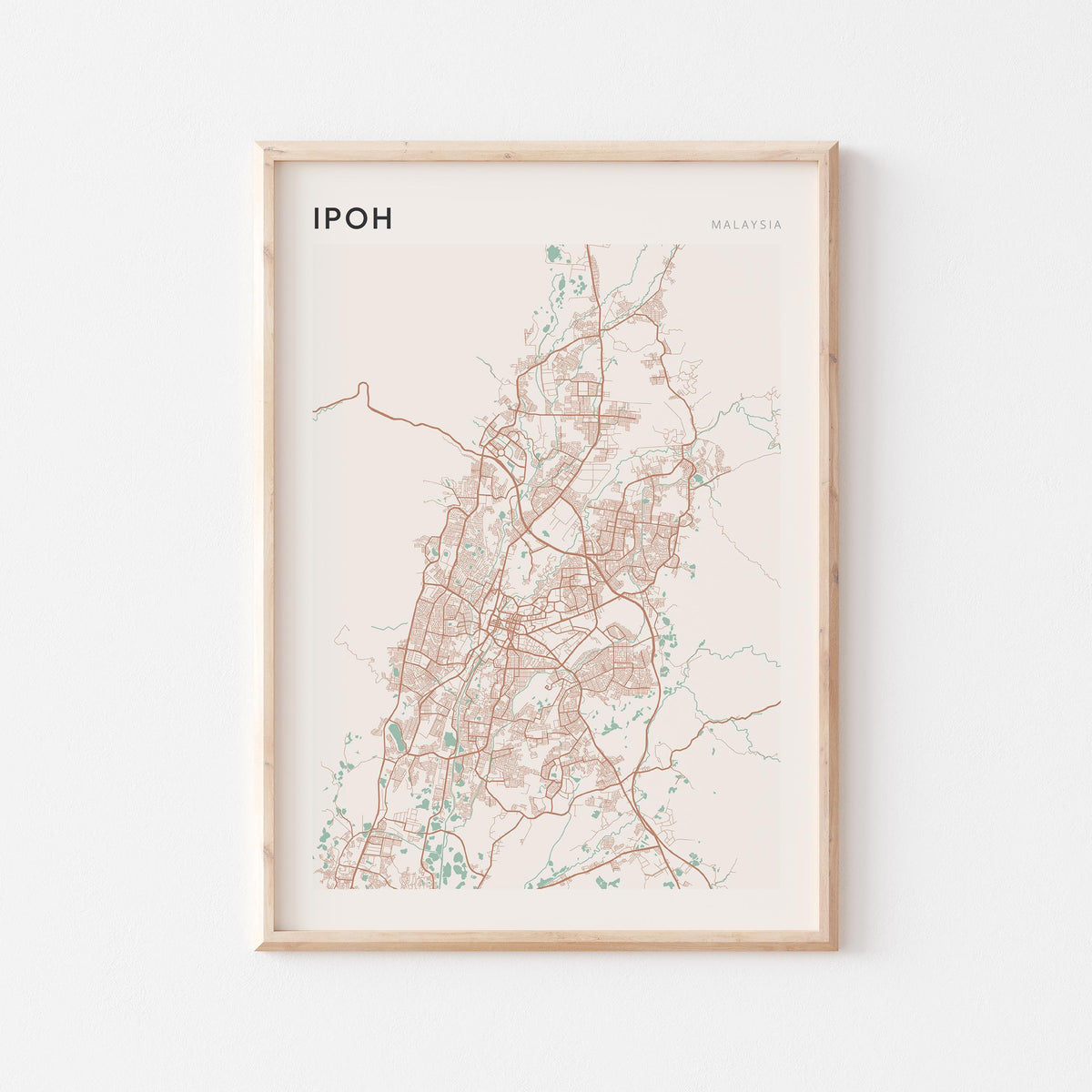 ipoh, malaysia map poster - image 1