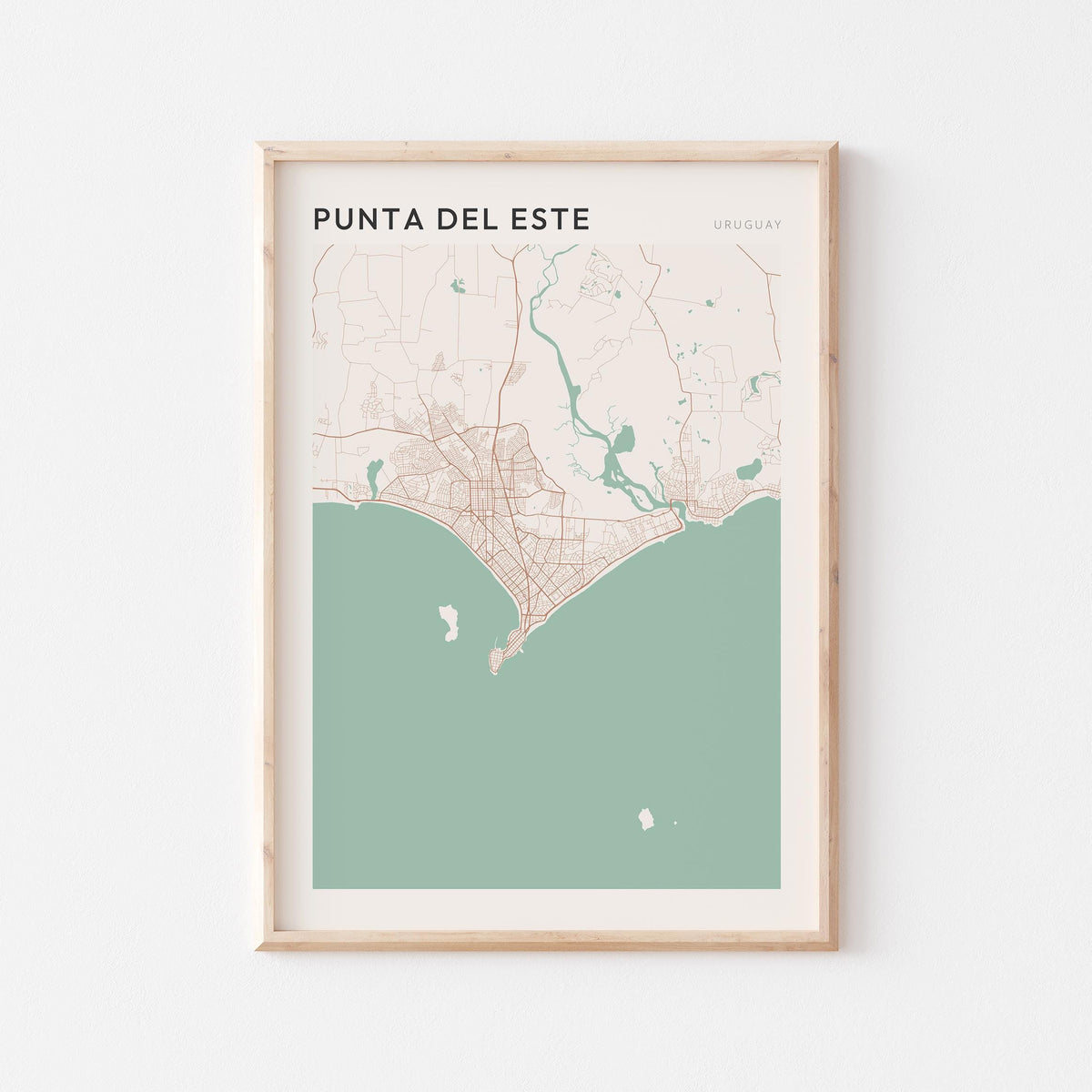 punta del este, uruguay map poster - image 1