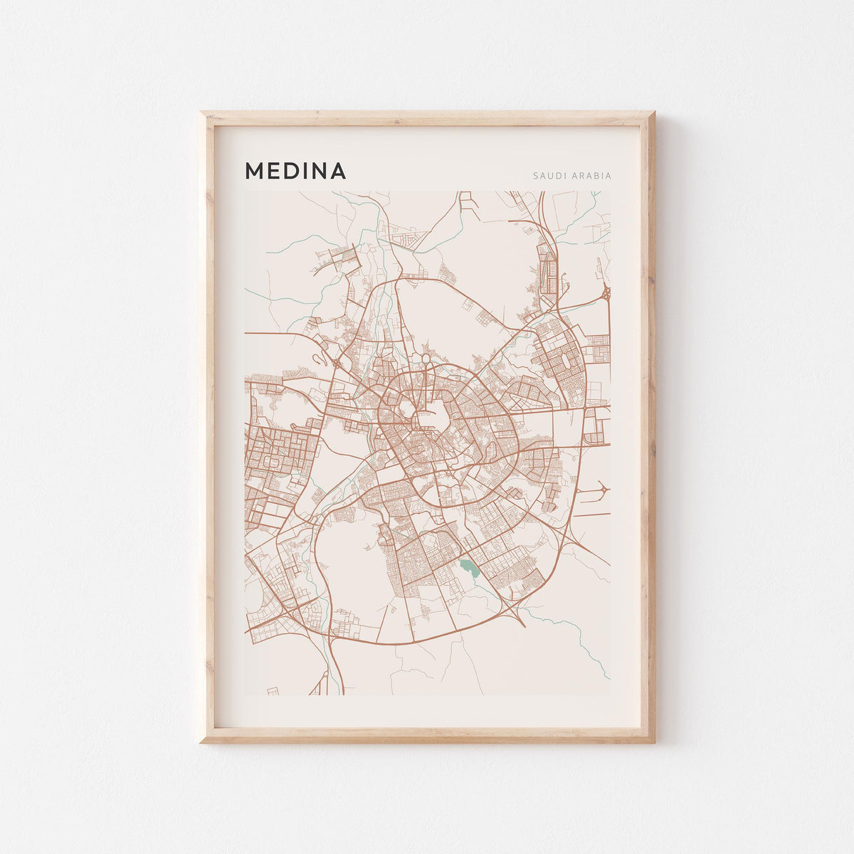medina, saudi arabia map poster - image 1