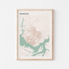 manaus, brazil map poster - image 1