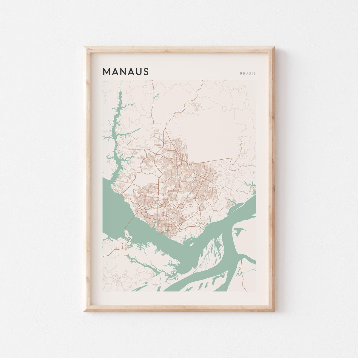 manaus, brazil map poster - image 1