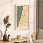 tel aviv, israel map poster - image 2