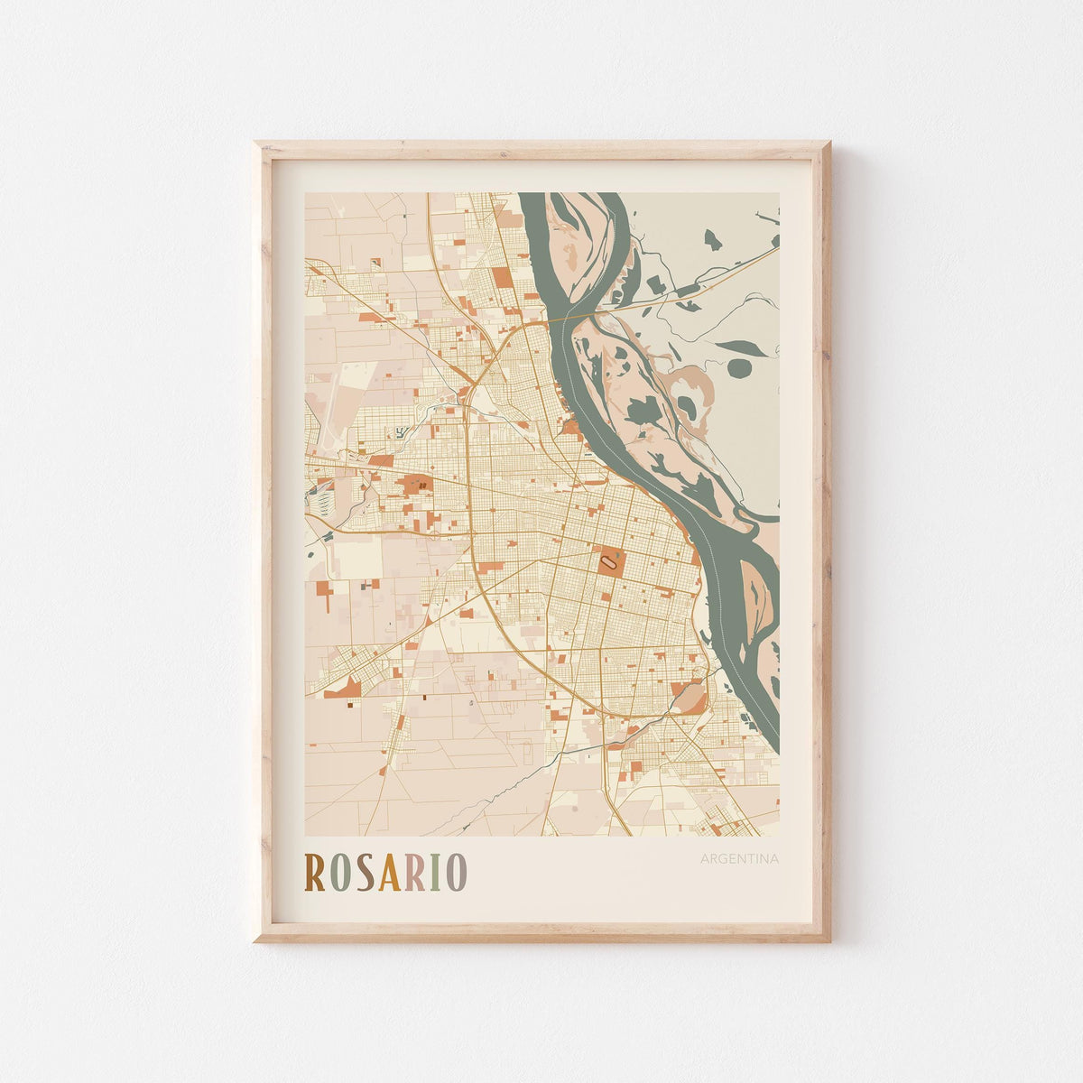 rosario, argentina map poster - image 1