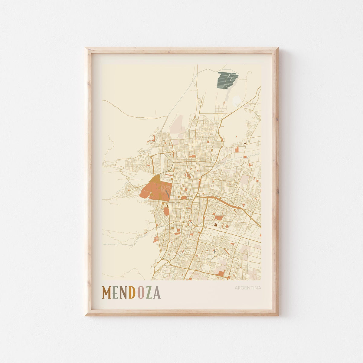 mendoza, argentina map poster - image 1