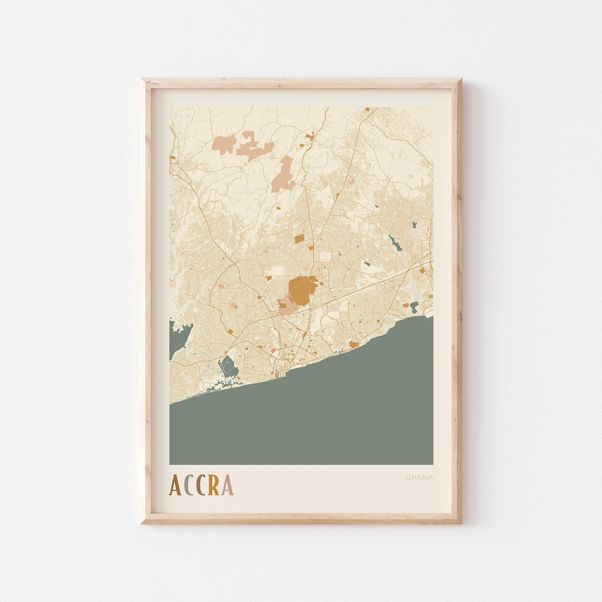 accra, ghana map poster - image 1