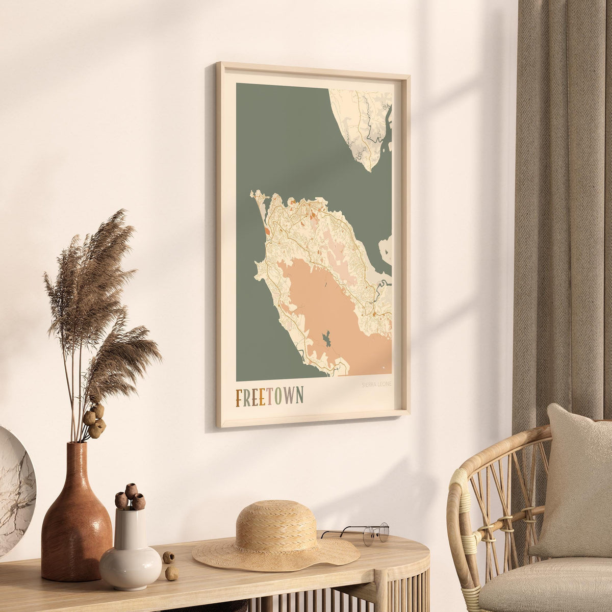 freetown, sierra leone map poster - image 2