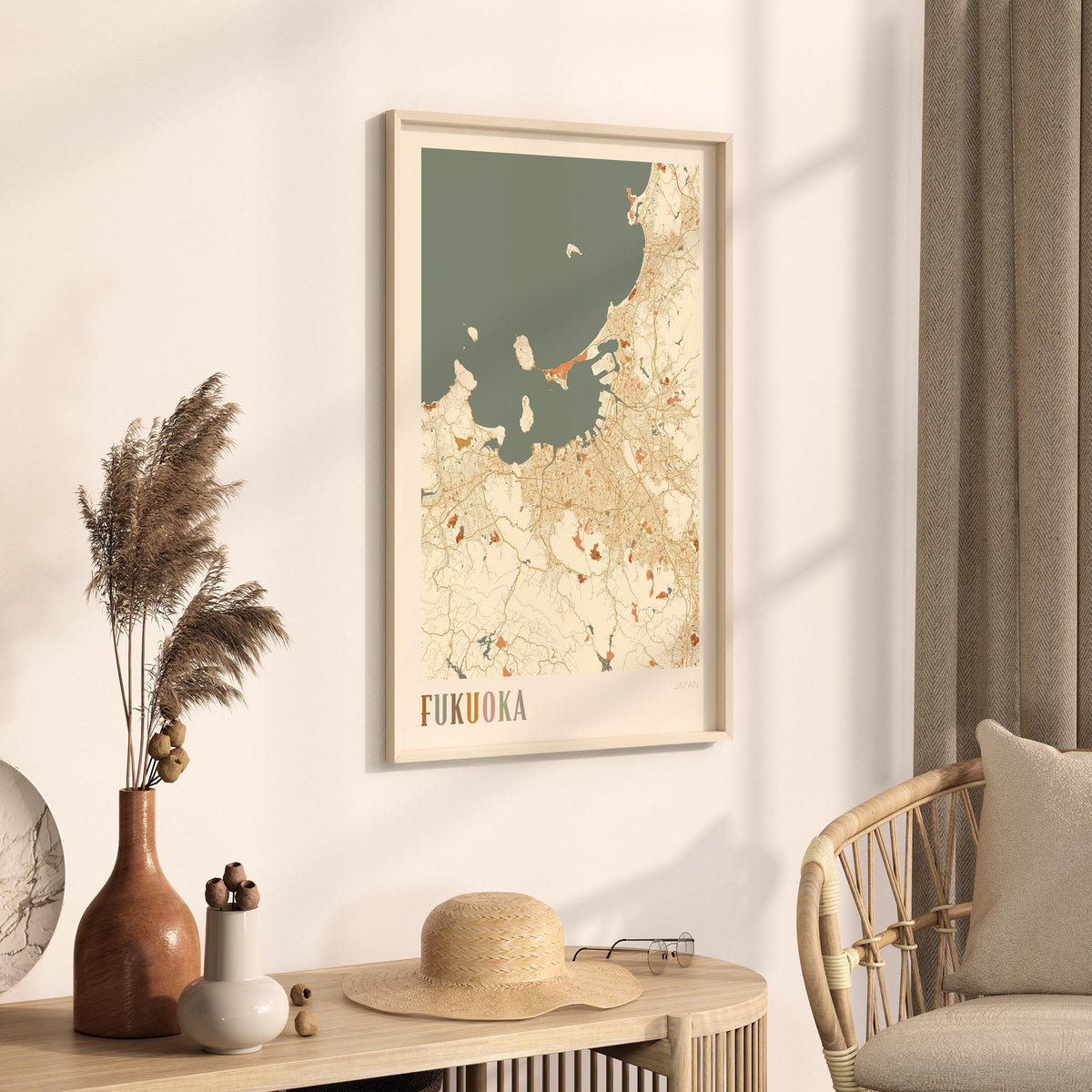 fukuoka, japan map poster - image 2