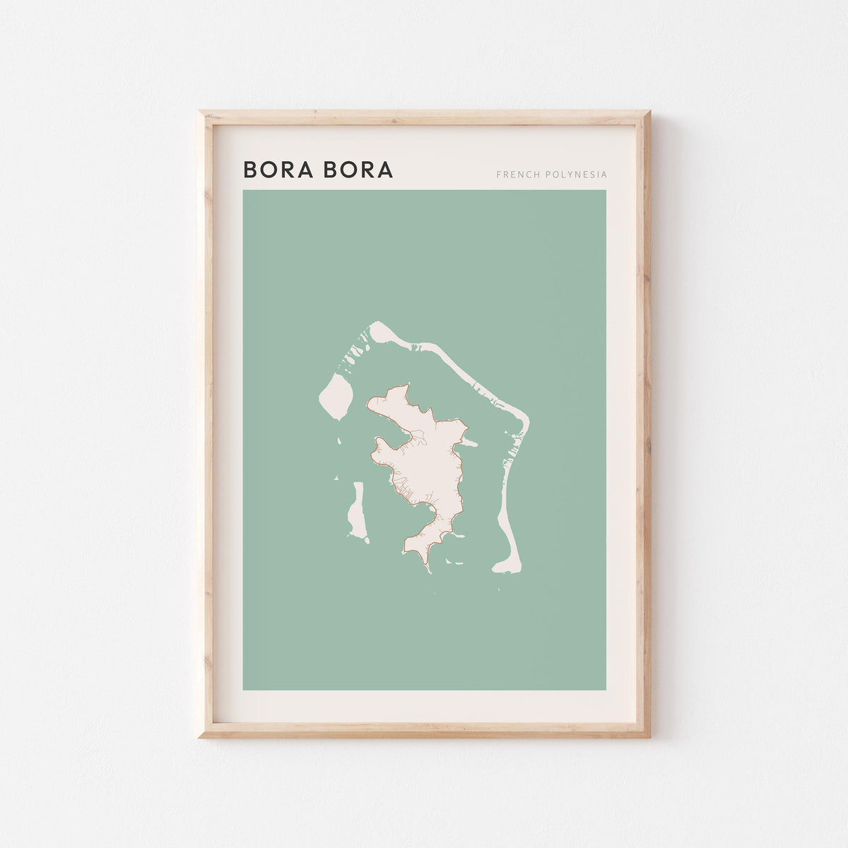 bora bora, french polynesia map poster - image 1