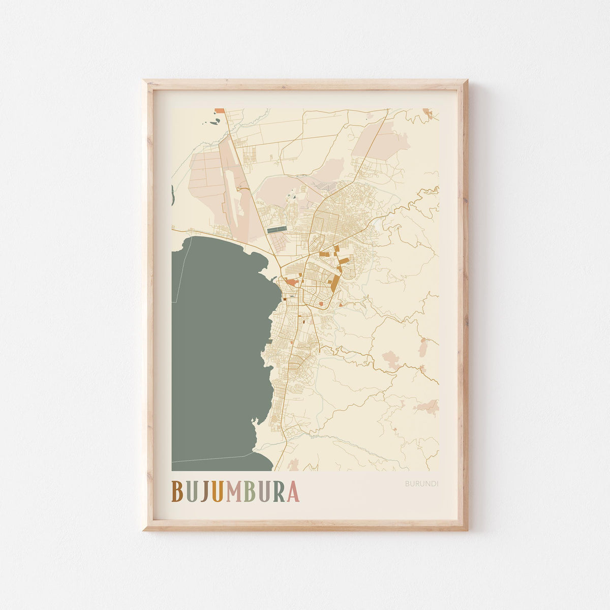 bujumbura, burundi map poster - image 1