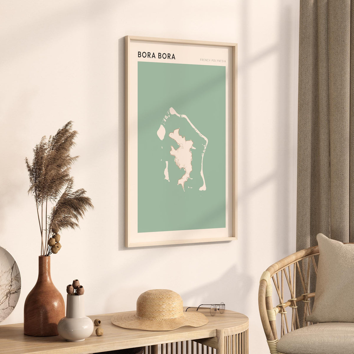 bora bora, french polynesia map poster - image 2