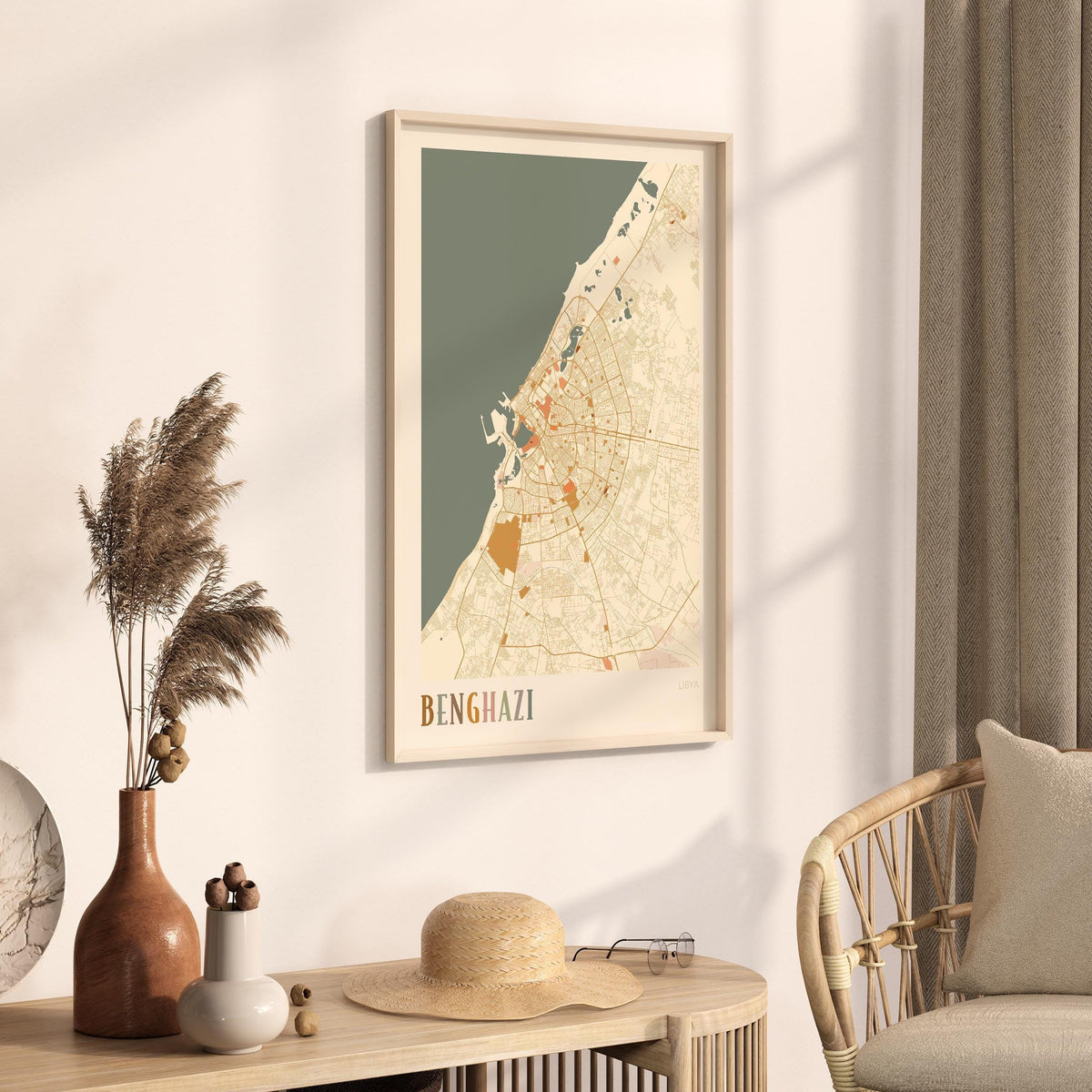 benghazi, libya map poster - image 2