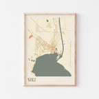 suez, egypt map poster - image 1