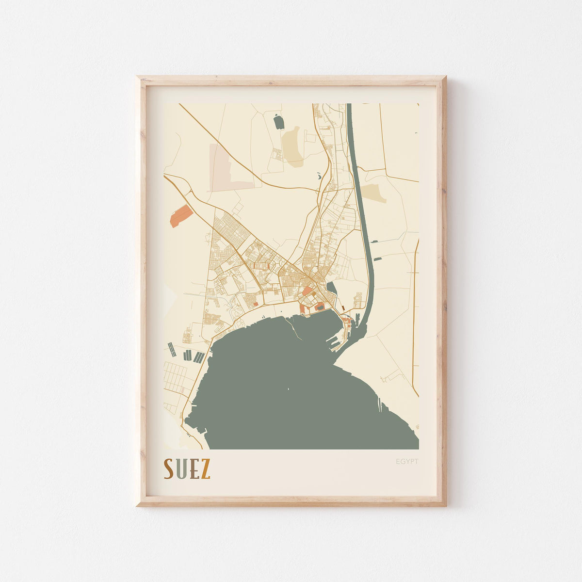 suez, egypt map poster - image 1
