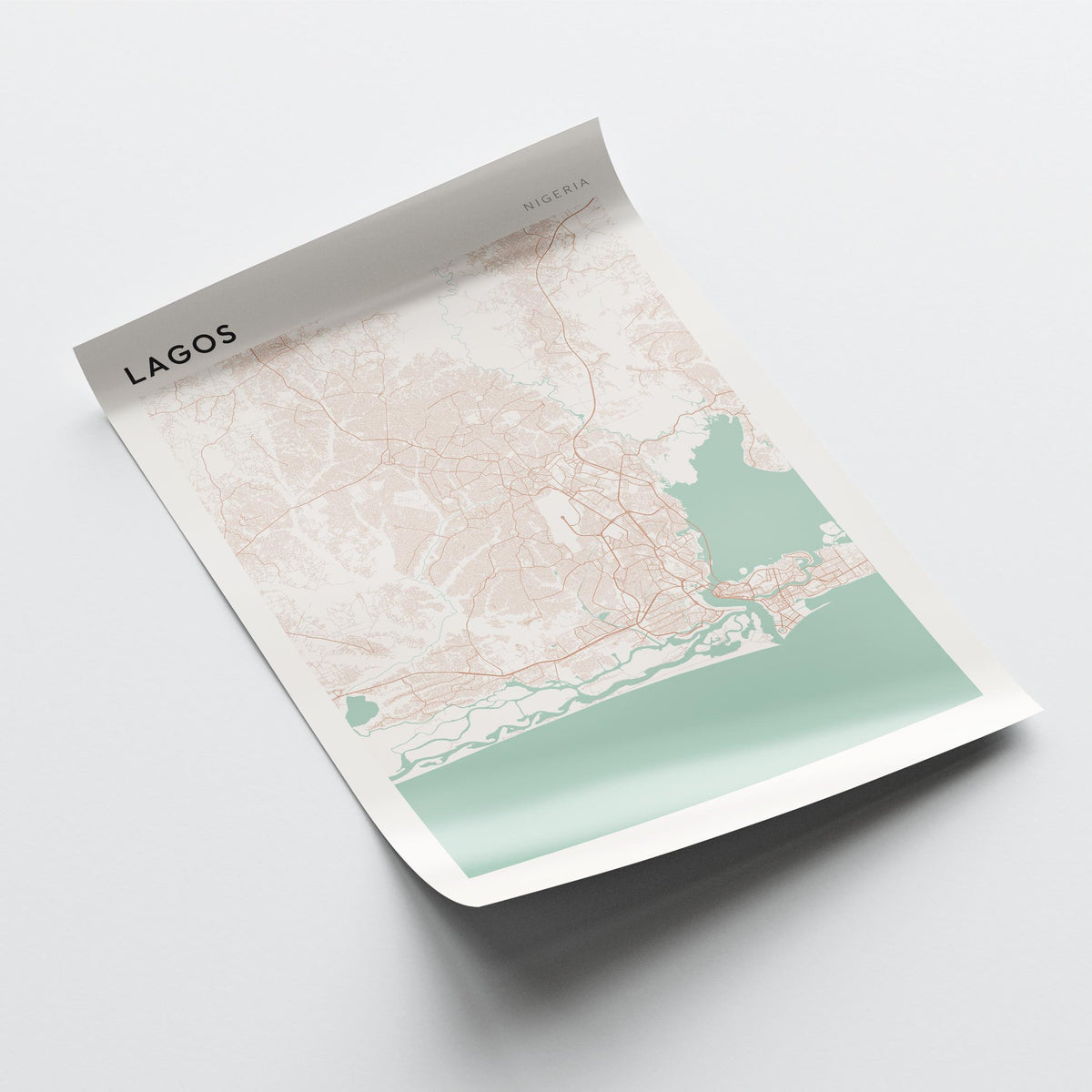 lagos, nigeria map poster - image 4
