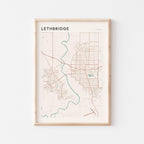 lethbridge, alberta map poster - image 1