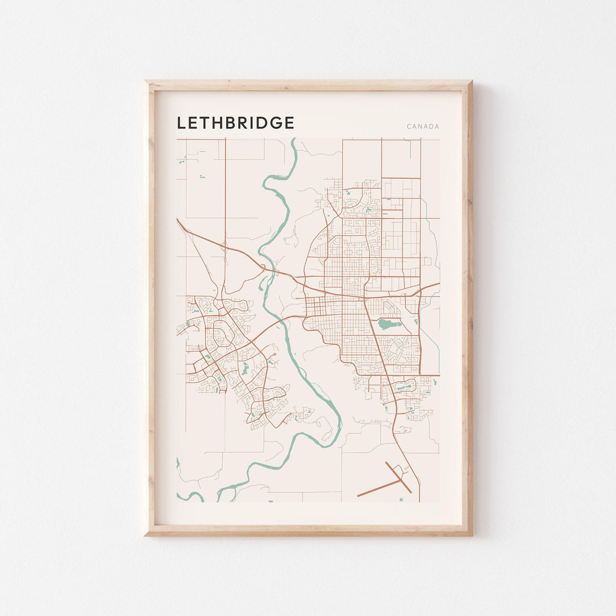 lethbridge, alberta map poster - image 1
