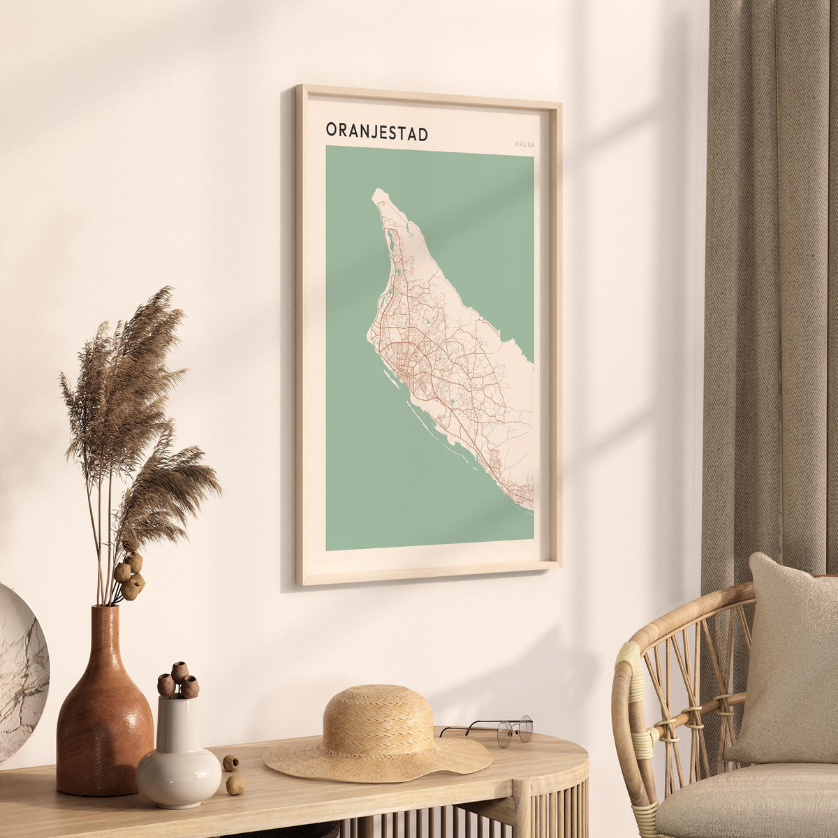 oranjestad, aruba map poster - image 2
