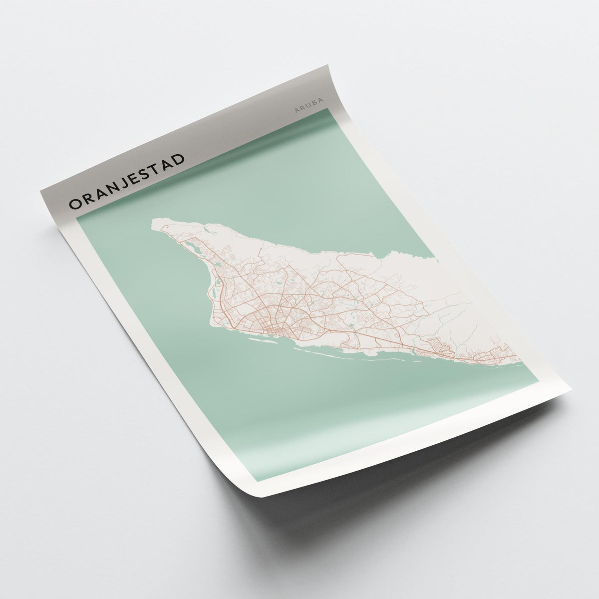 oranjestad, aruba map poster - image 4