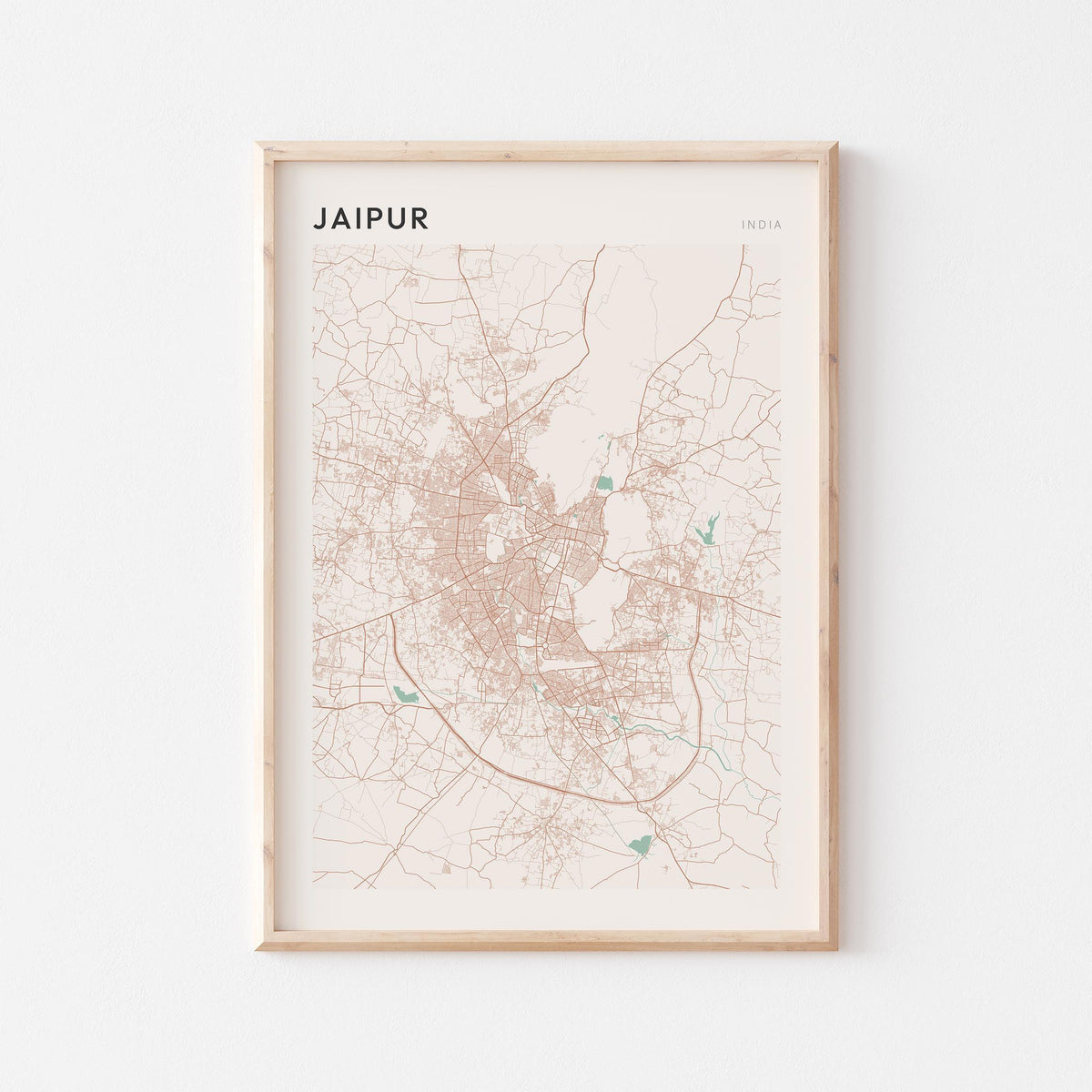 jaipur, india map poster - image 1