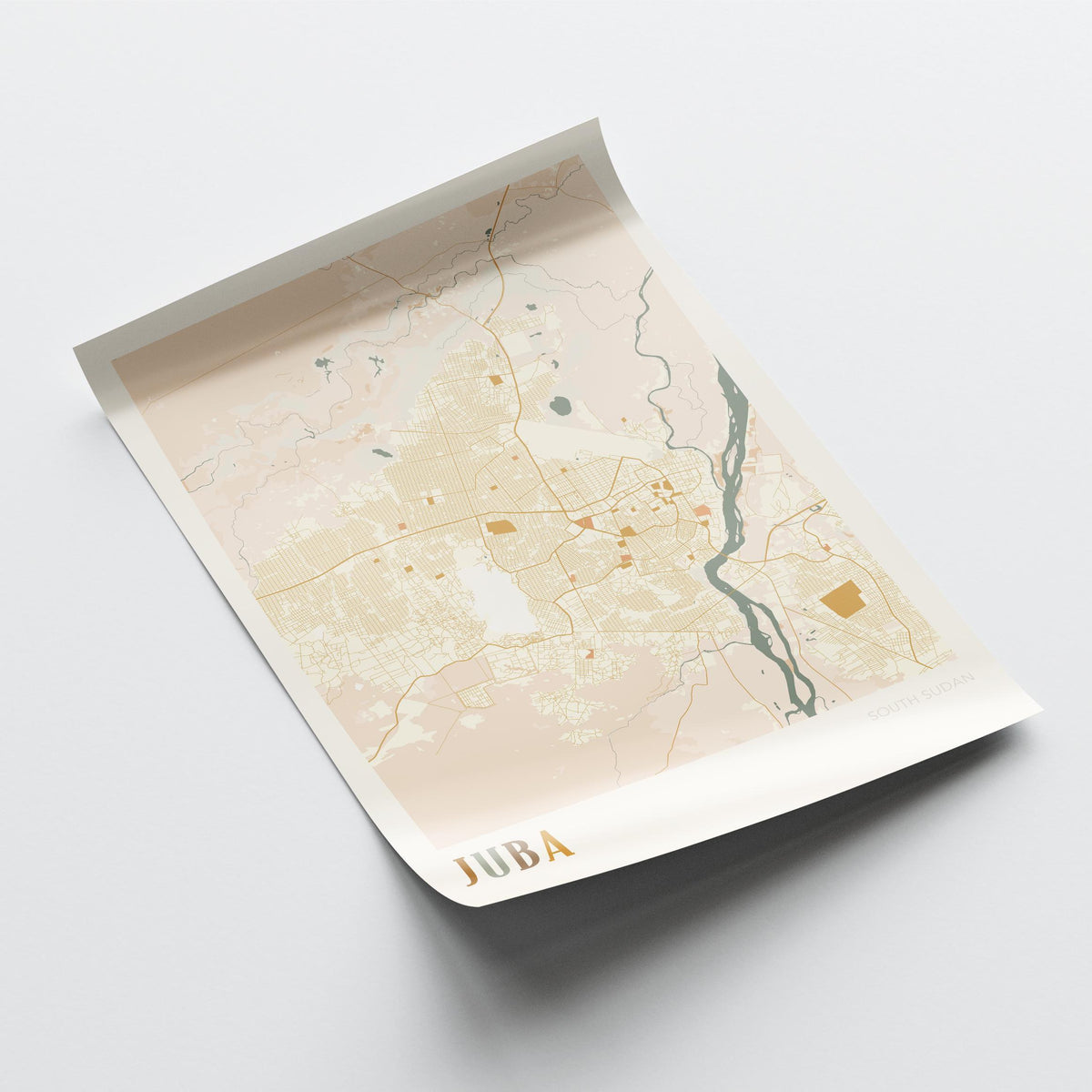 juba, south sudan map poster - image 4