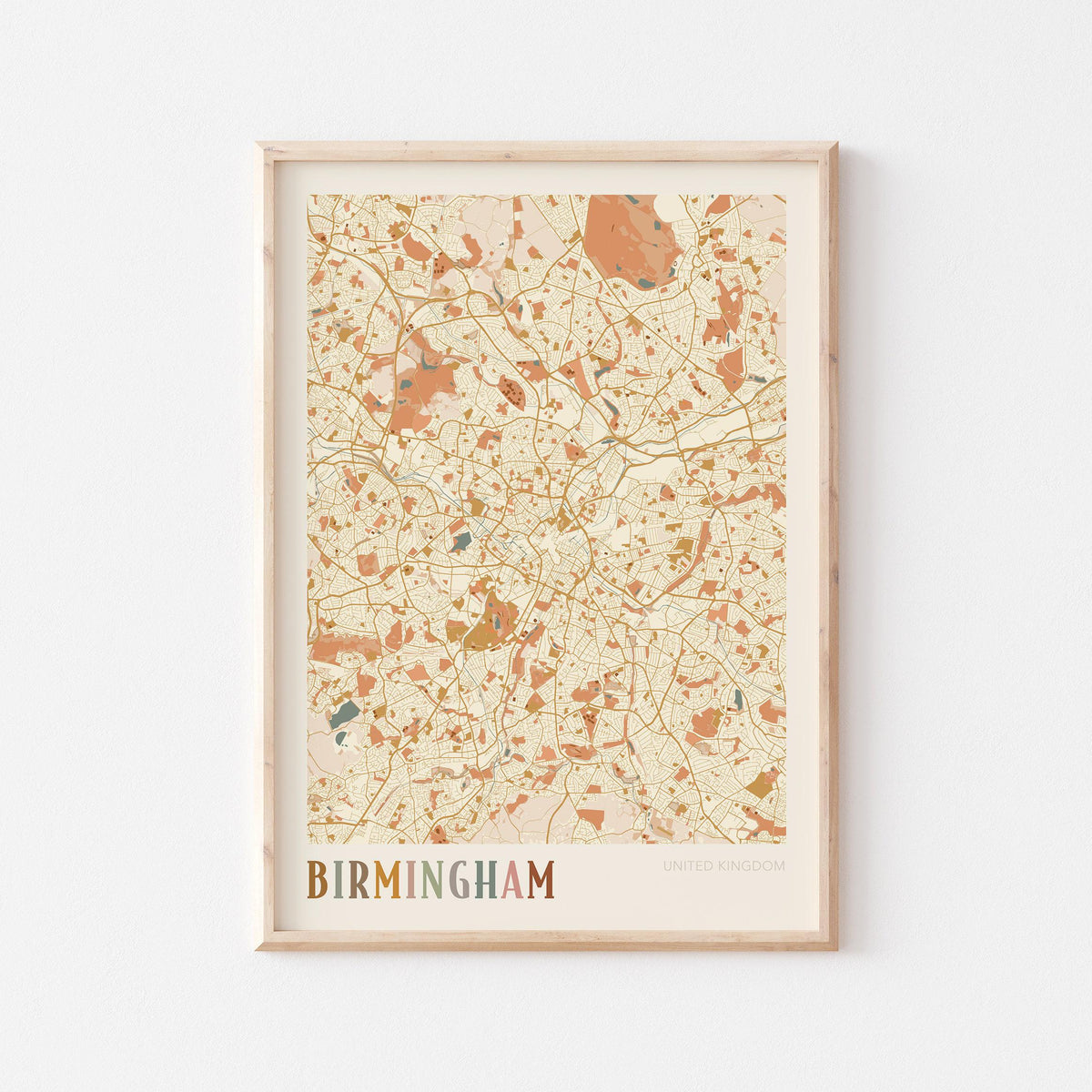 birmingham, united kingdom map poster - image 1