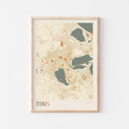 tunis, tunisia map poster - image 1