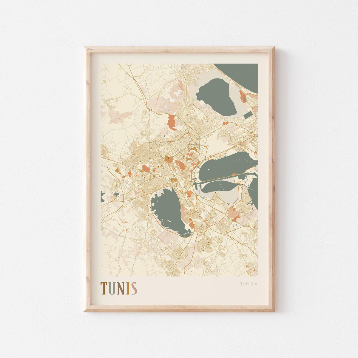tunis, tunisia map poster - image 1