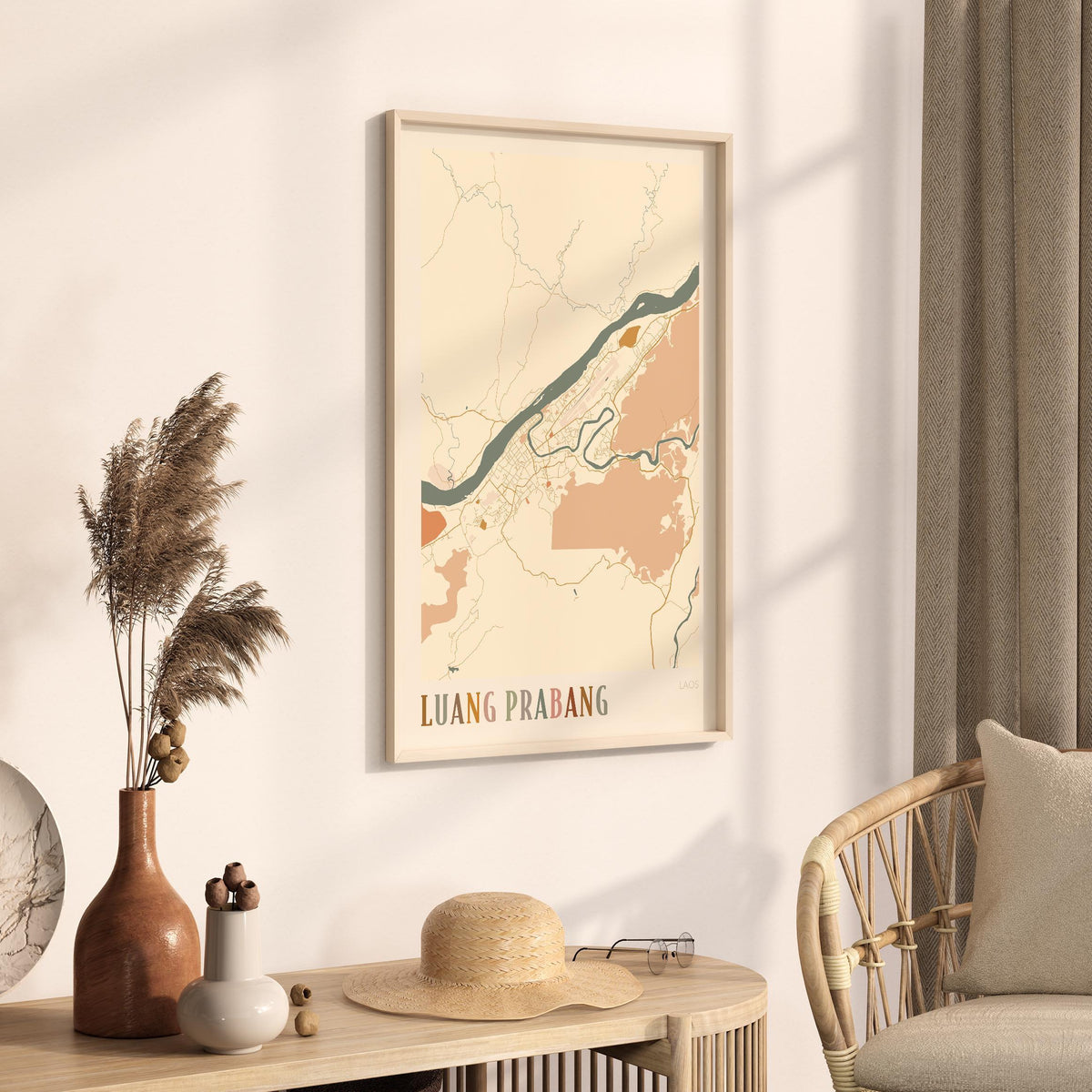 luang prabang, laos map poster - image 2