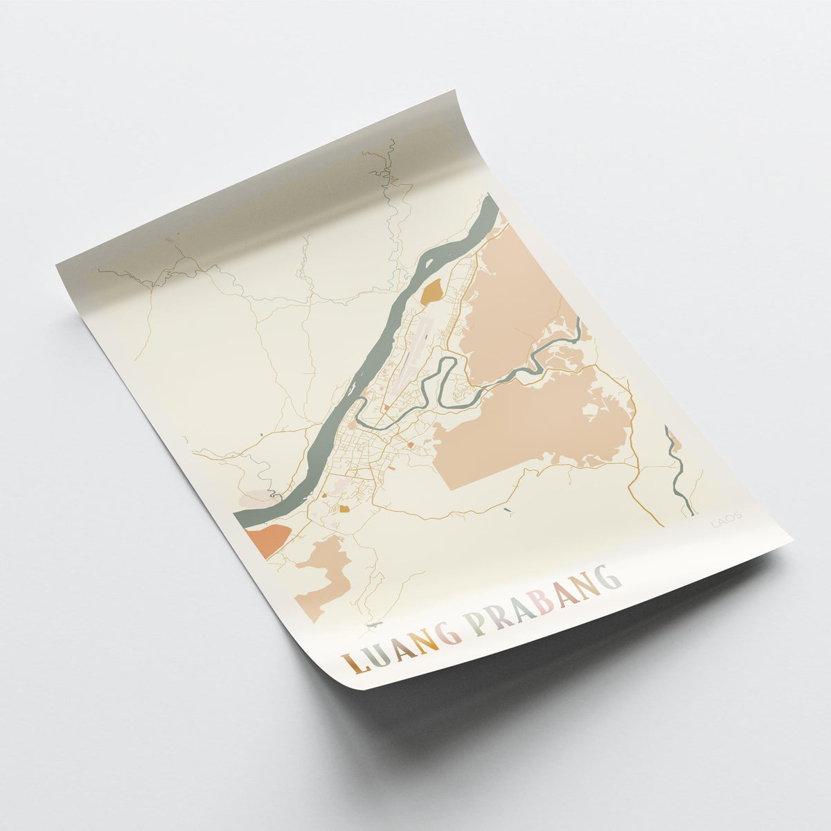 luang prabang, laos map poster - image 4