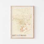quetzaltenango, guatemala map poster - image 1