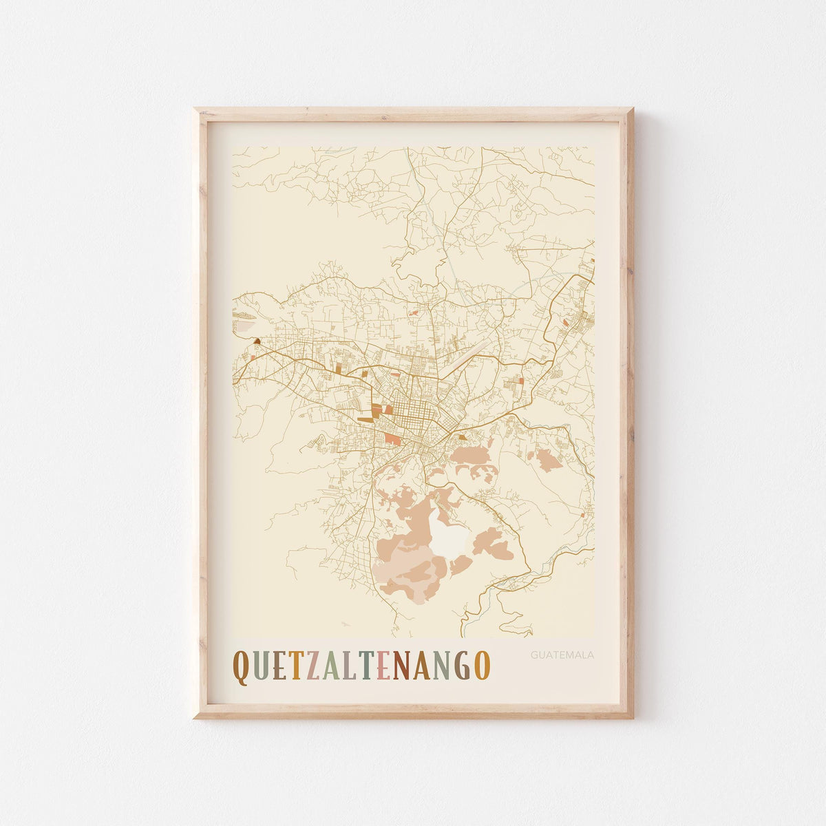 quetzaltenango, guatemala map poster - image 1