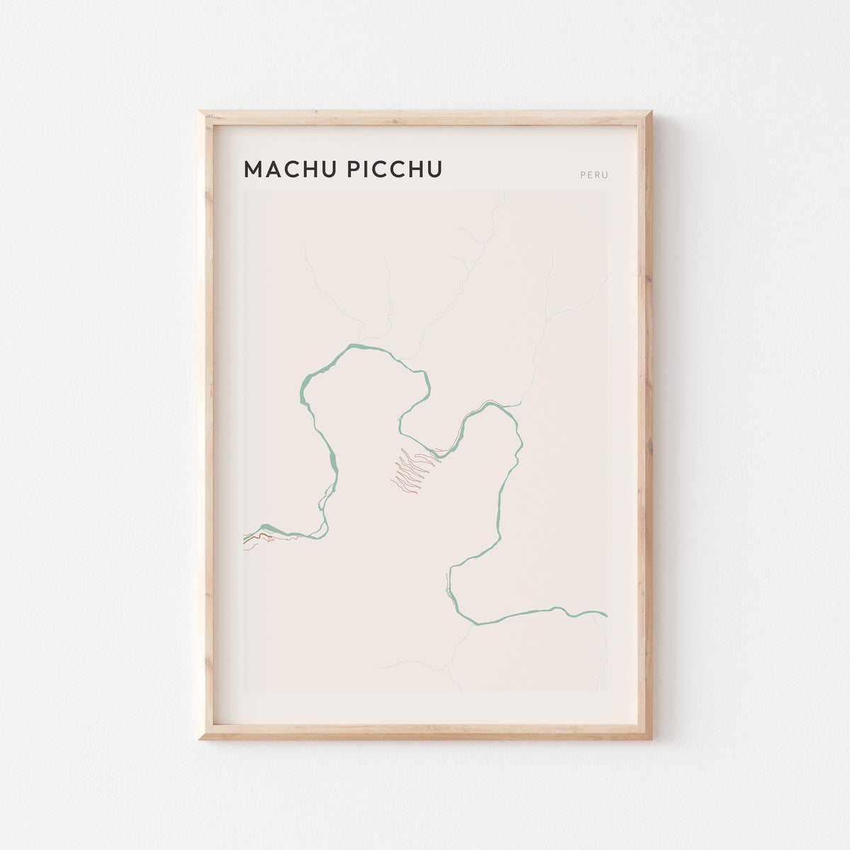 machu picchu, peru map poster - image 1