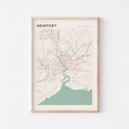 newport, united kingdom map poster - image 1