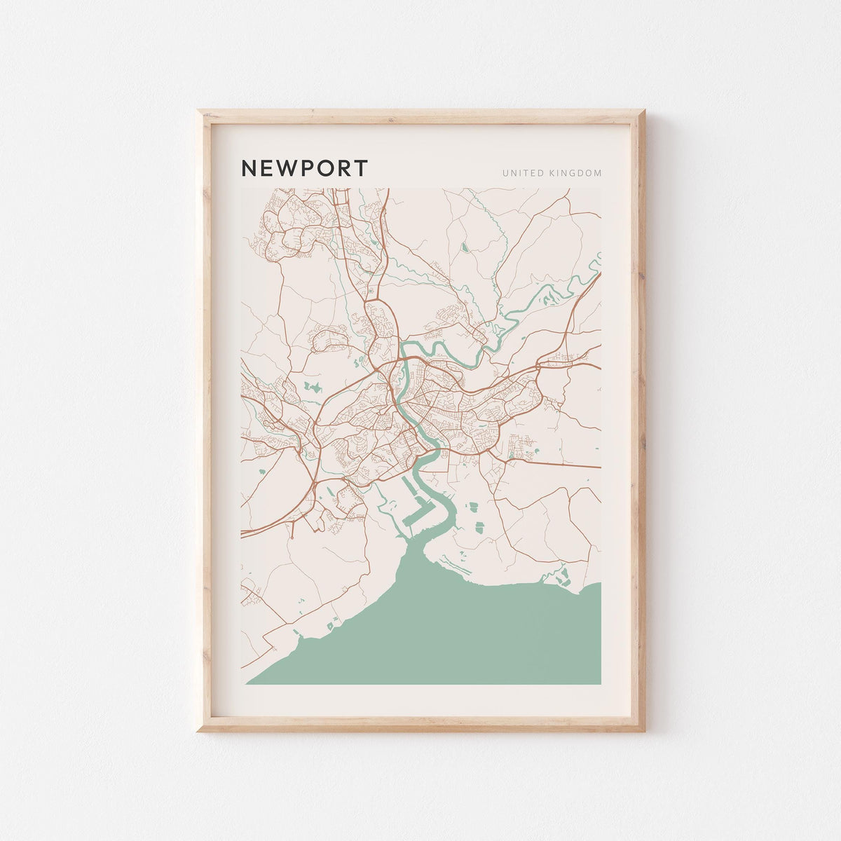 newport, united kingdom map poster - image 1