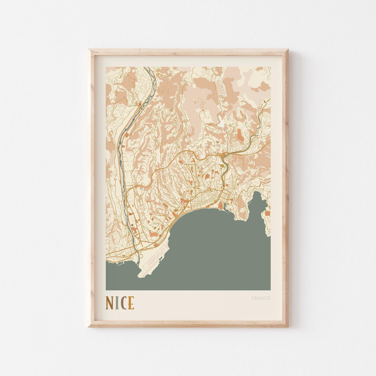nice france map poster - image 1
