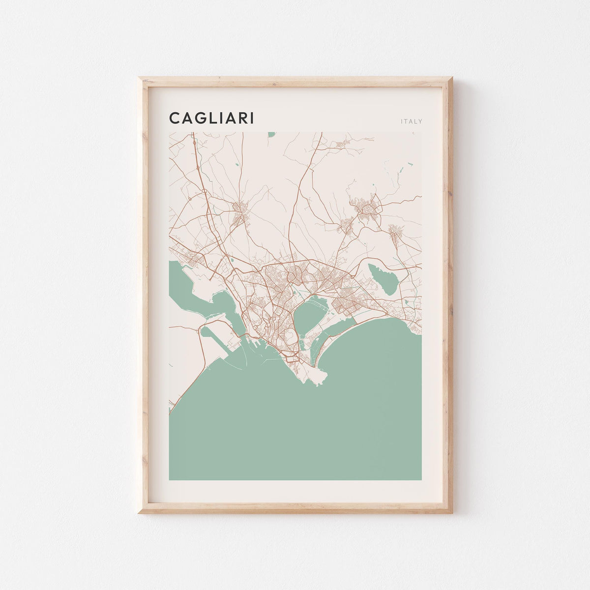 cagliari italy map poster - image 1