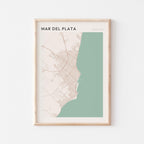 mar del plata, argentina map poster - image 1