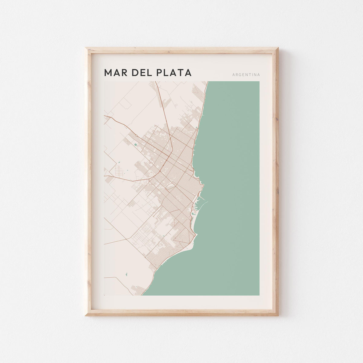 mar del plata, argentina map poster - image 1