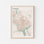 yangon, myanmar map poster - image 1