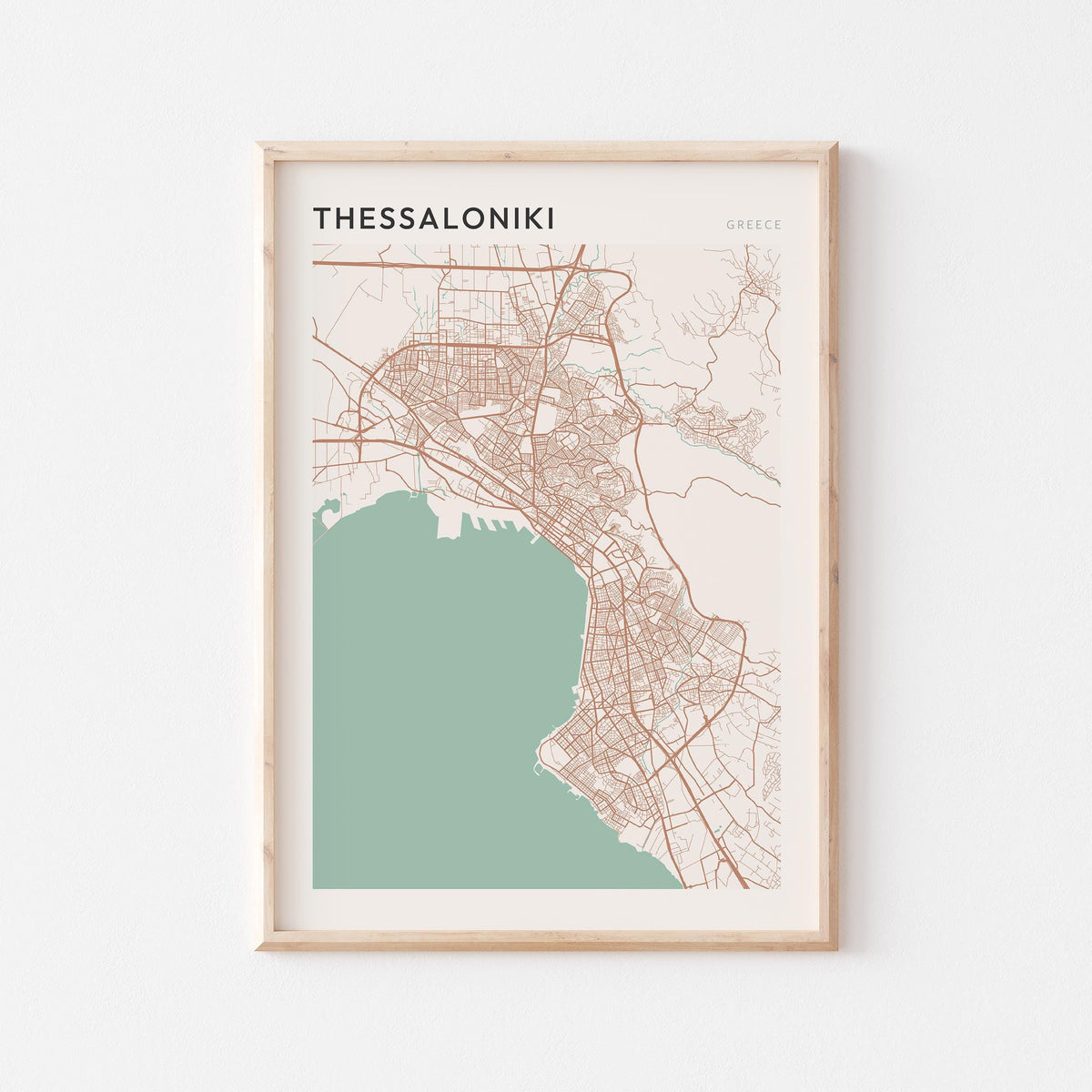 thessaloniki greece map poster - image 1